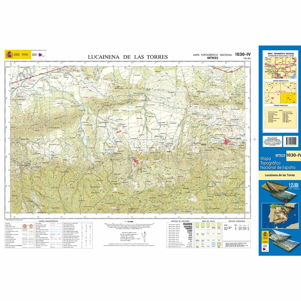 Online bestellen: Topografische kaart 1030-IV Lucainena de las Torres | CNIG - Instituto Geográfico Nacional1