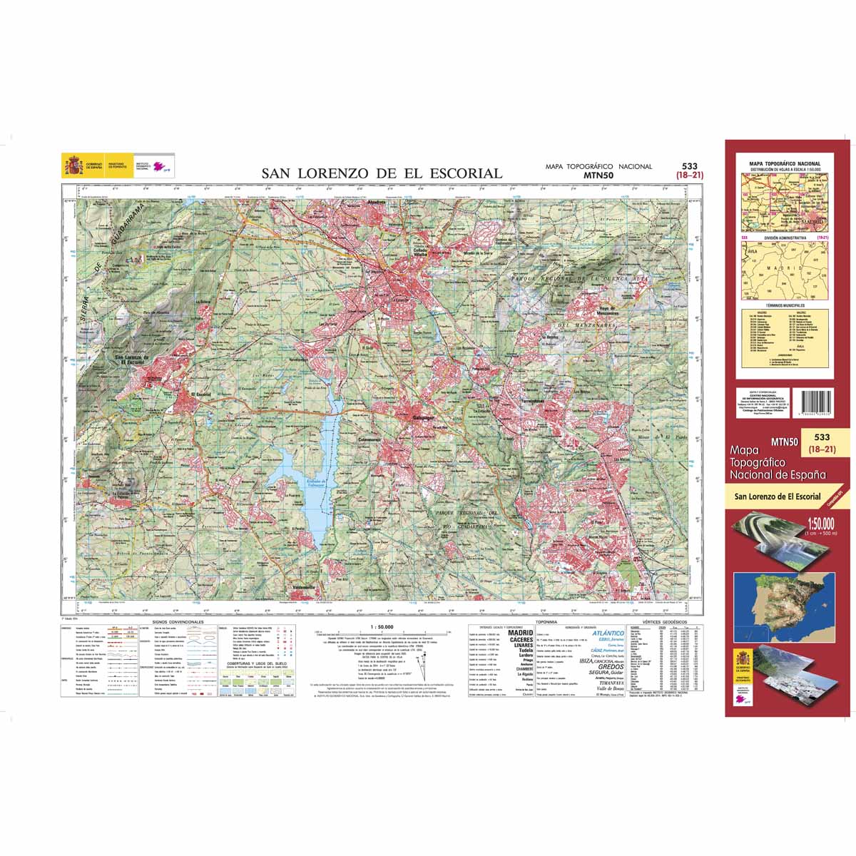 Online bestellen: Topografische kaart 533 MT50 San Lorenzo de El Escorial | CNIG - Instituto Geográfico Nacional1