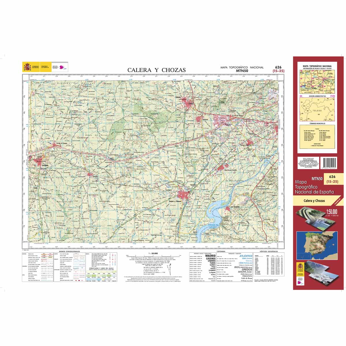 Online bestellen: Topografische kaart 626 MT50 Calera y Chozas | CNIG - Instituto Geográfico Nacional1