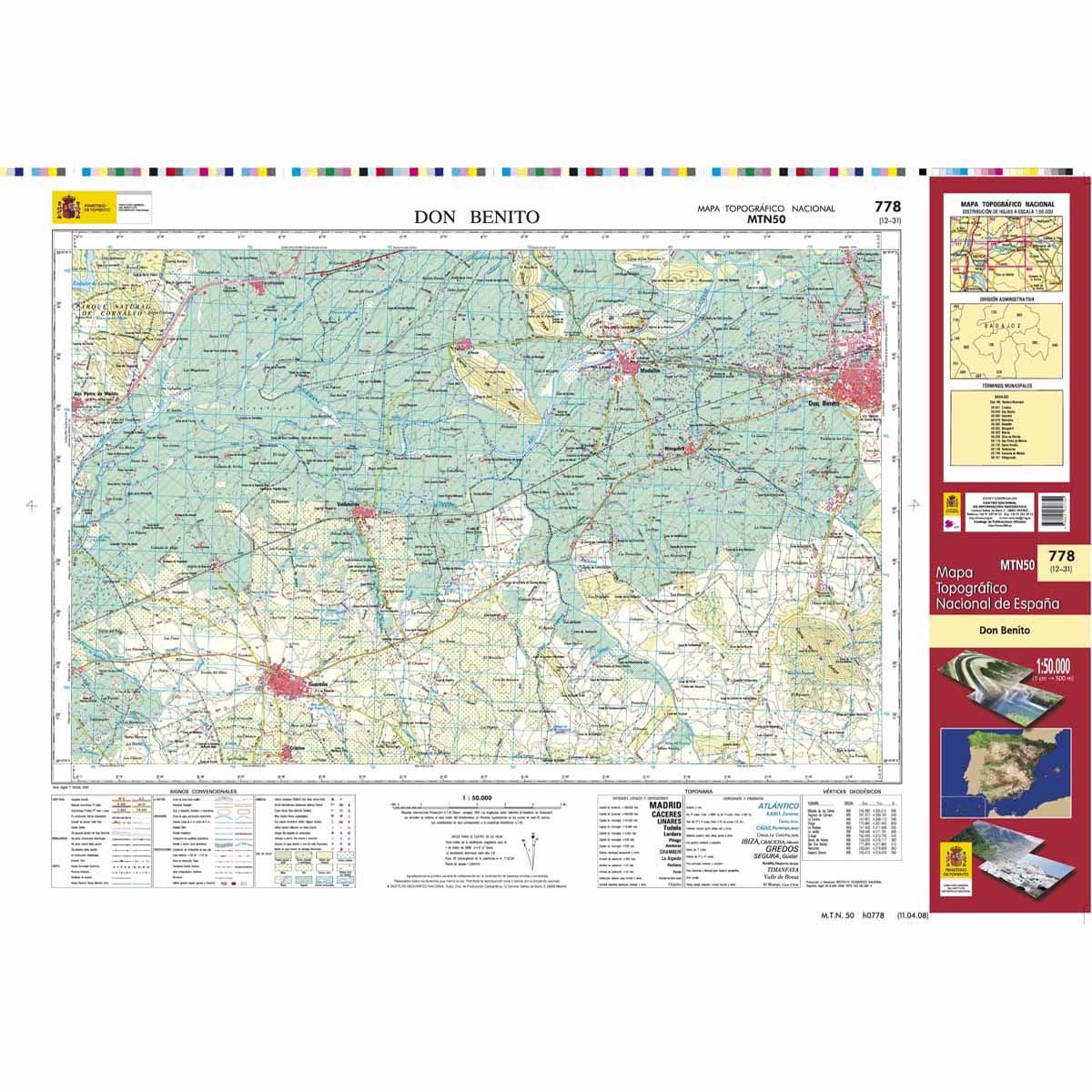 Online bestellen: Topografische kaart 778 MT50 Don Benito | CNIG - Instituto Geográfico Nacional1