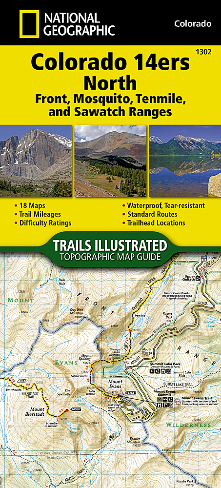 Online bestellen: Wandelkaart 1302 Topographic Map Guide Colorado 14ers Noord | National Geographic