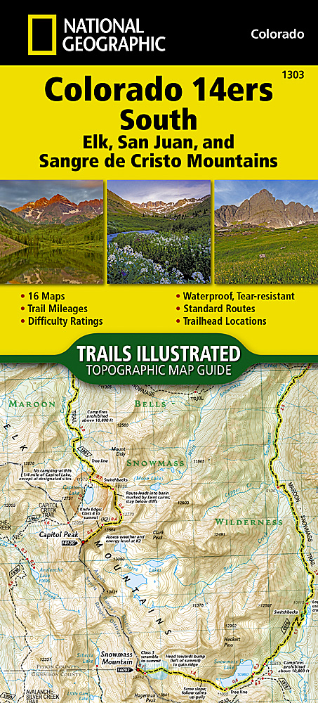 Online bestellen: Wandelkaart 1303 Colorado 14ers Zuid | National Geographic