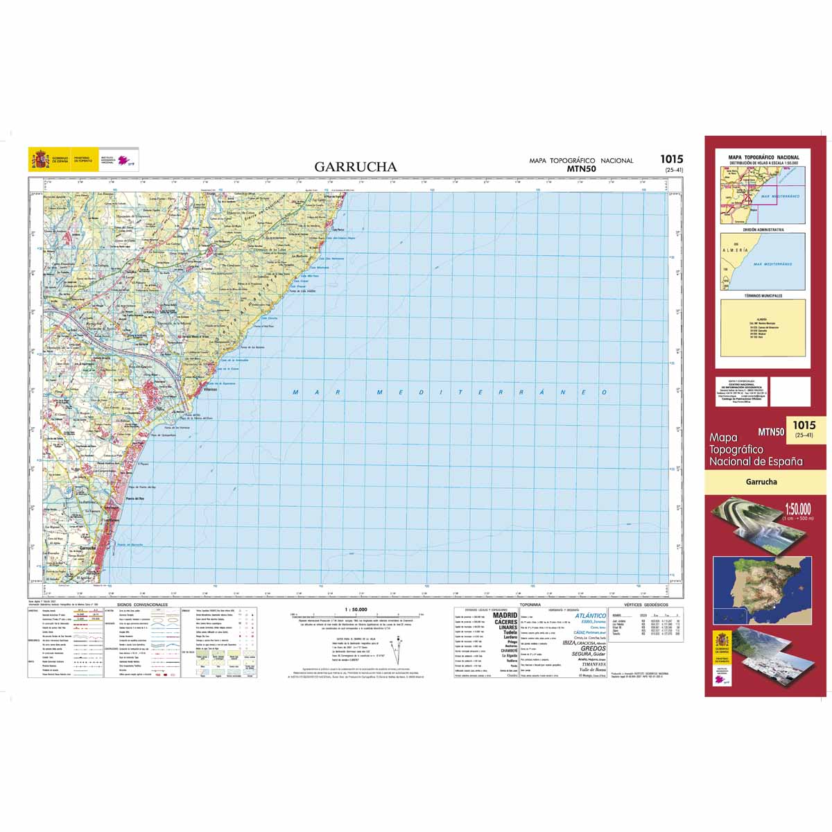 Online bestellen: Topografische kaart 1015 MT50 Garrucha | CNIG - Instituto Geográfico Nacional1