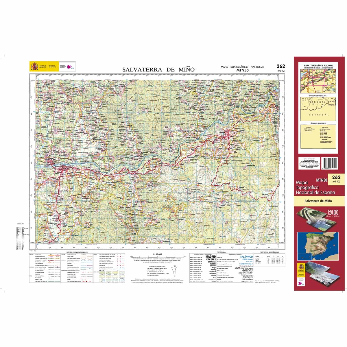 Online bestellen: Topografische kaart 262 MT50 Salvaterra de Miño | CNIG - Instituto Geográfico Nacional1