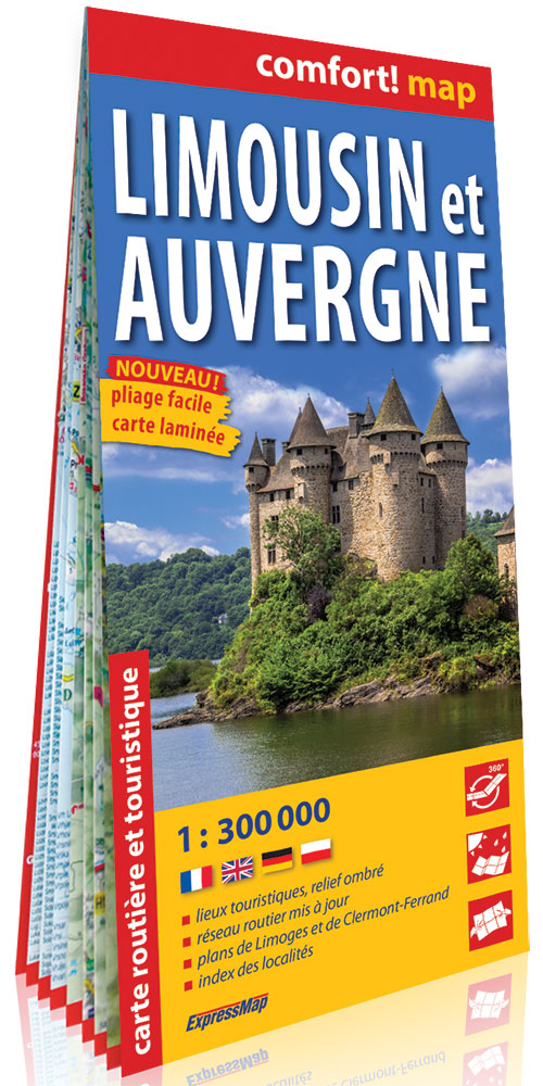 Online bestellen: Wegenkaart - landkaart Limousin / Auvergne | Express Map1