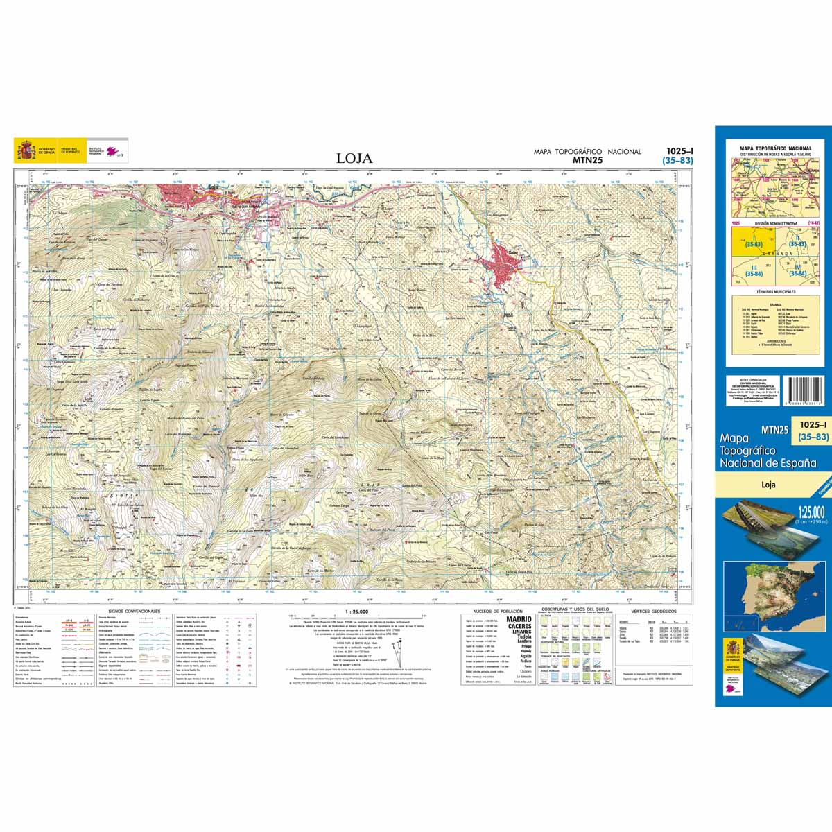 Online bestellen: Topografische kaart 1025-I Loja | CNIG - Instituto Geográfico Nacional1