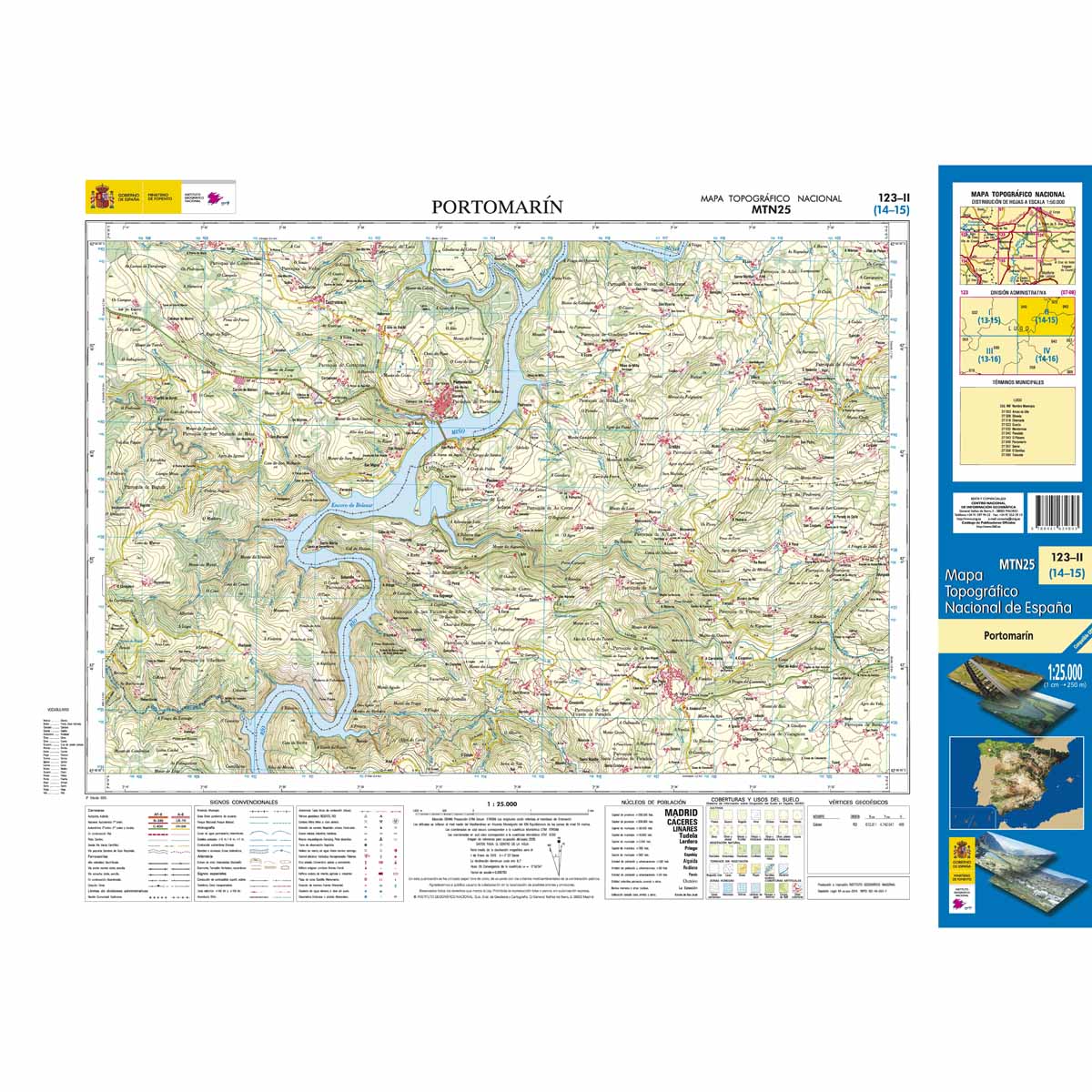 Online bestellen: Topografische kaart 123-II Portomarín | CNIG - Instituto Geográfico Nacional1