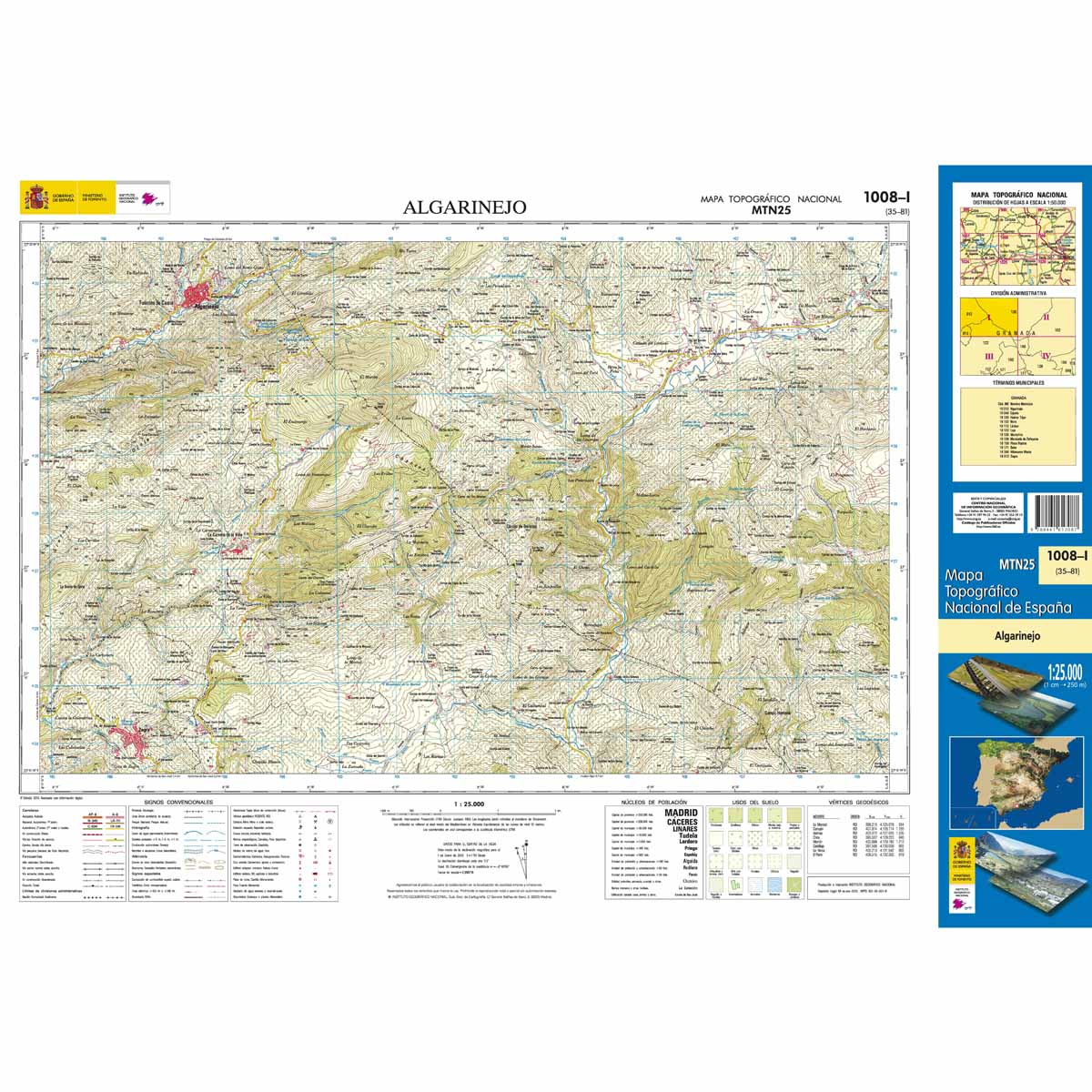 Online bestellen: Topografische kaart 1008-I Algarinejo | CNIG - Instituto Geográfico Nacional1