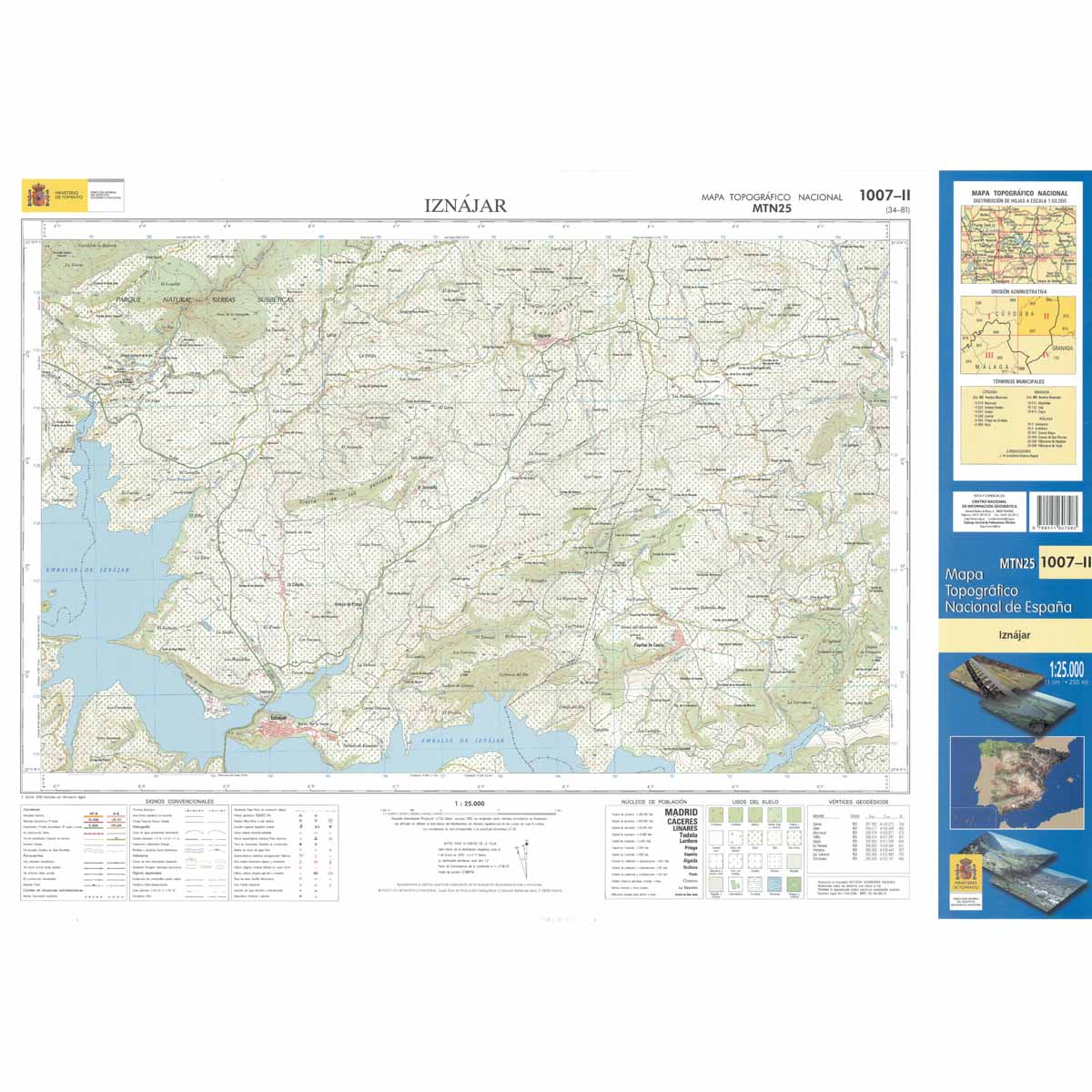 Online bestellen: Topografische kaart 1007-II Iznájar | CNIG - Instituto Geográfico Nacional1