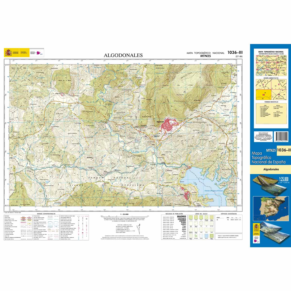 Online bestellen: Topografische kaart 1036-III Algodonales | CNIG - Instituto Geográfico Nacional1