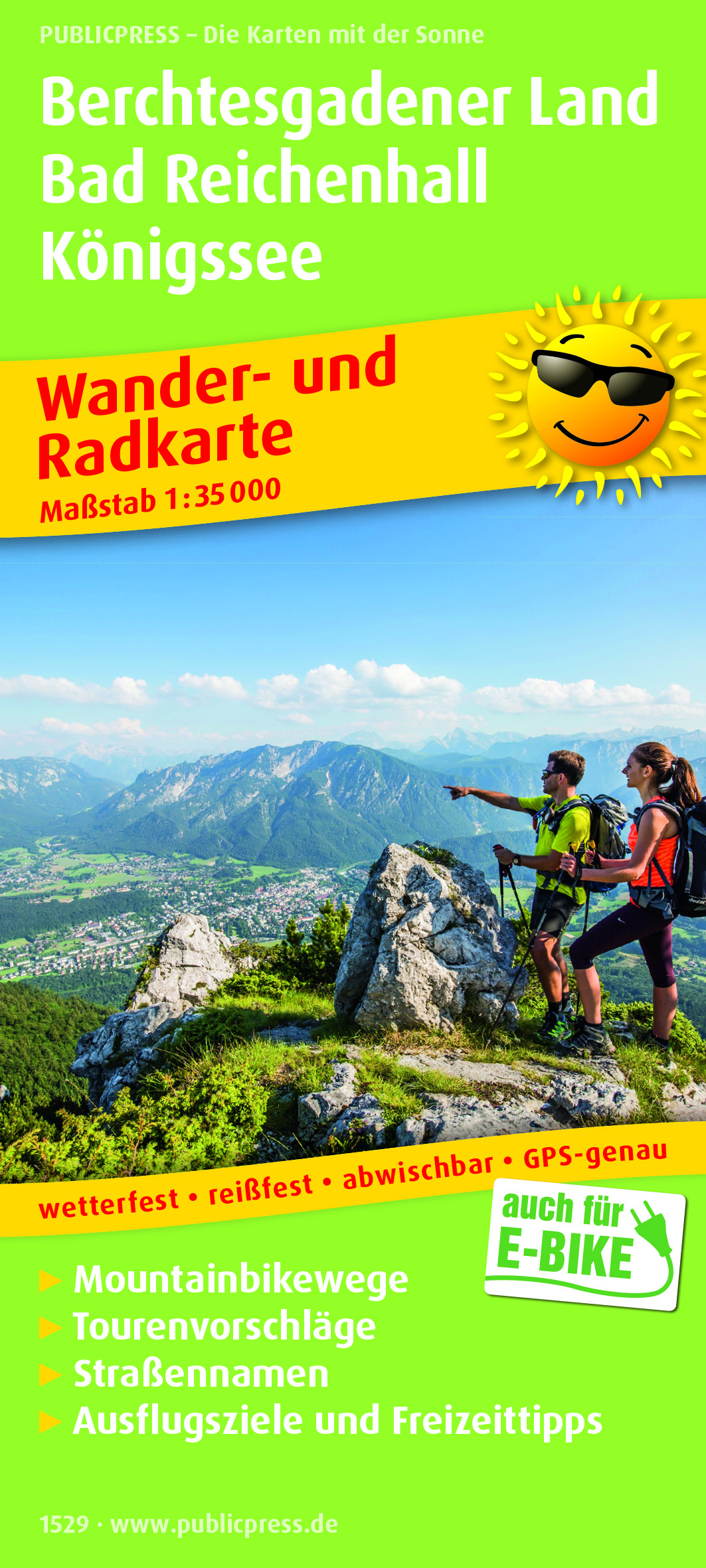 Online bestellen: Fietskaart - Wandelkaart 1529 Berchtesgadener Land / Bad Reichenhall / Königssee wandel- & fietskaart | Public Press