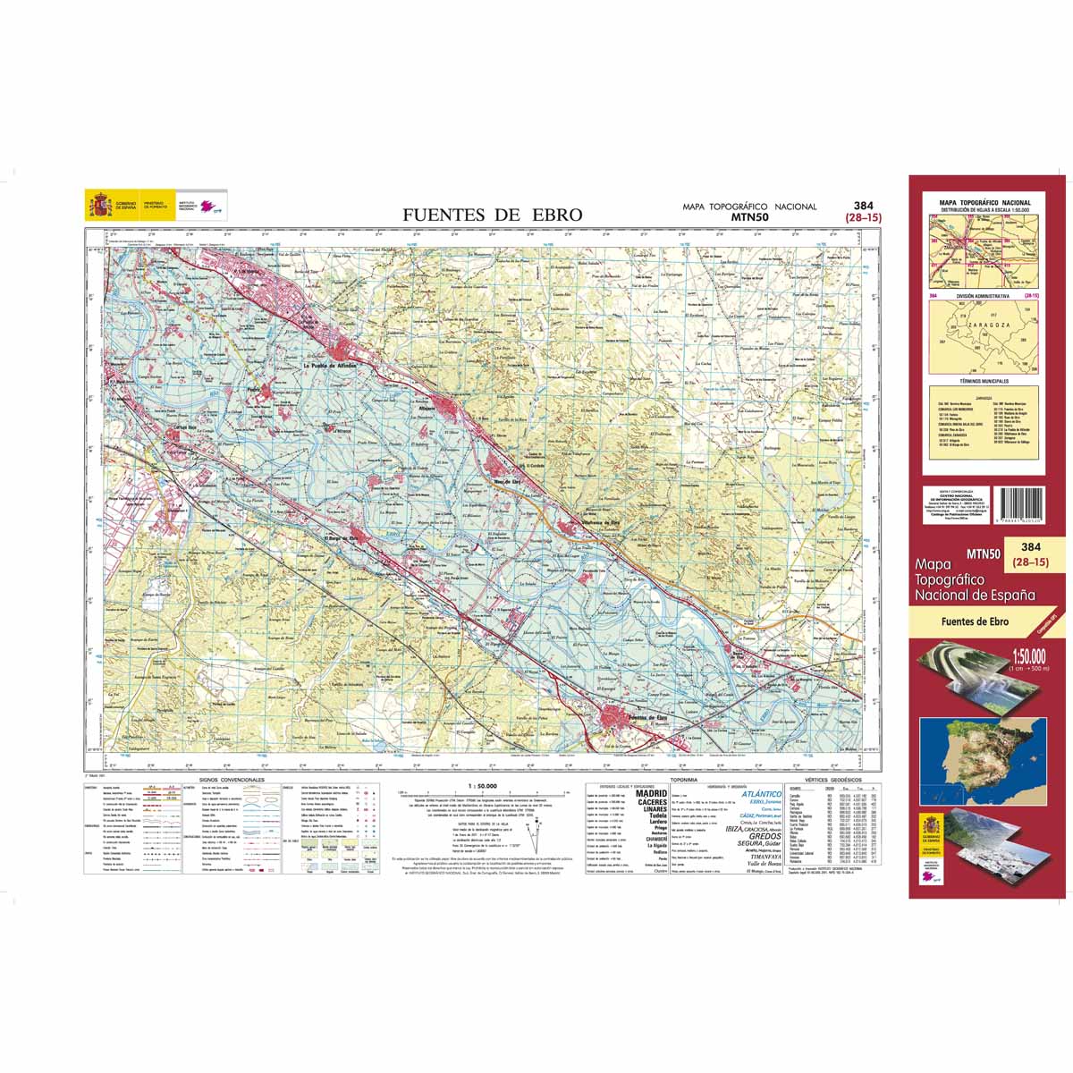 Online bestellen: Topografische kaart 384 MT50 Fuentes de Ebro | CNIG - Instituto Geográfico Nacional1