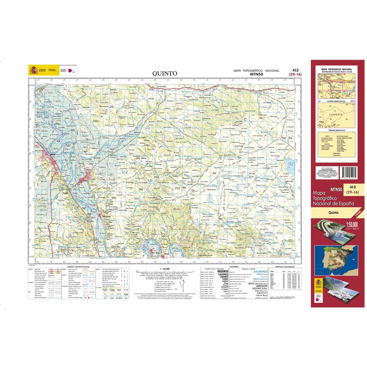 Online bestellen: Topografische kaart 413 MT50 Quinto | CNIG - Instituto Geográfico Nacional1