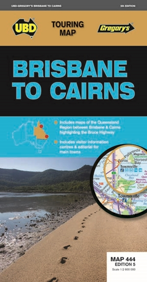 Online bestellen: Wegenkaart - landkaart 444 Brisbane to Cairns NP | UBD Gregory's