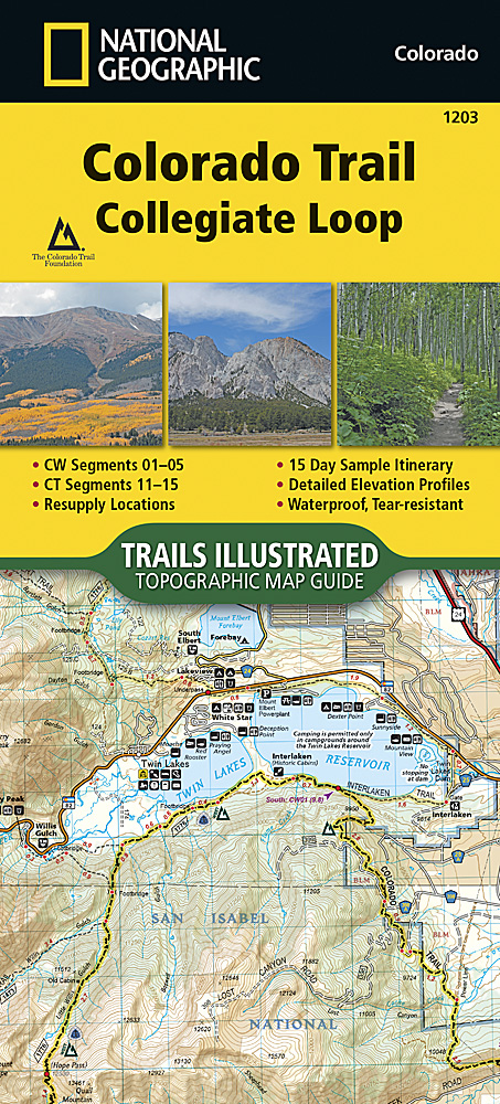 Online bestellen: Wandelkaart 1203 Topographic Map Guide Colorado Trail / Collegiate Loop | National Geographic