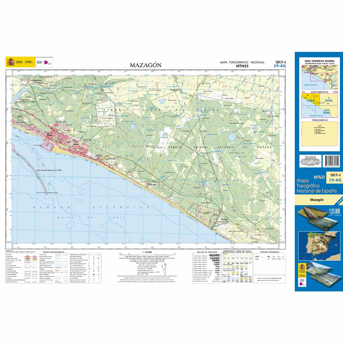 Online bestellen: Topografische kaart 1017-I Mazagón | CNIG - Instituto Geográfico Nacional1