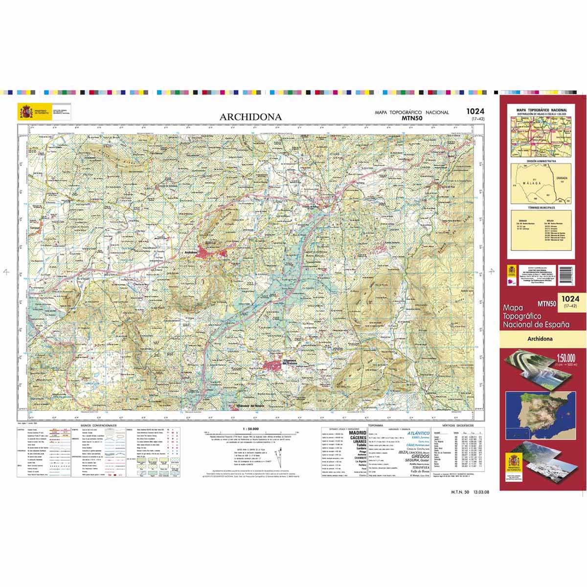 Online bestellen: Topografische kaart 1024 MT50 Archidona | CNIG - Instituto Geográfico Nacional1