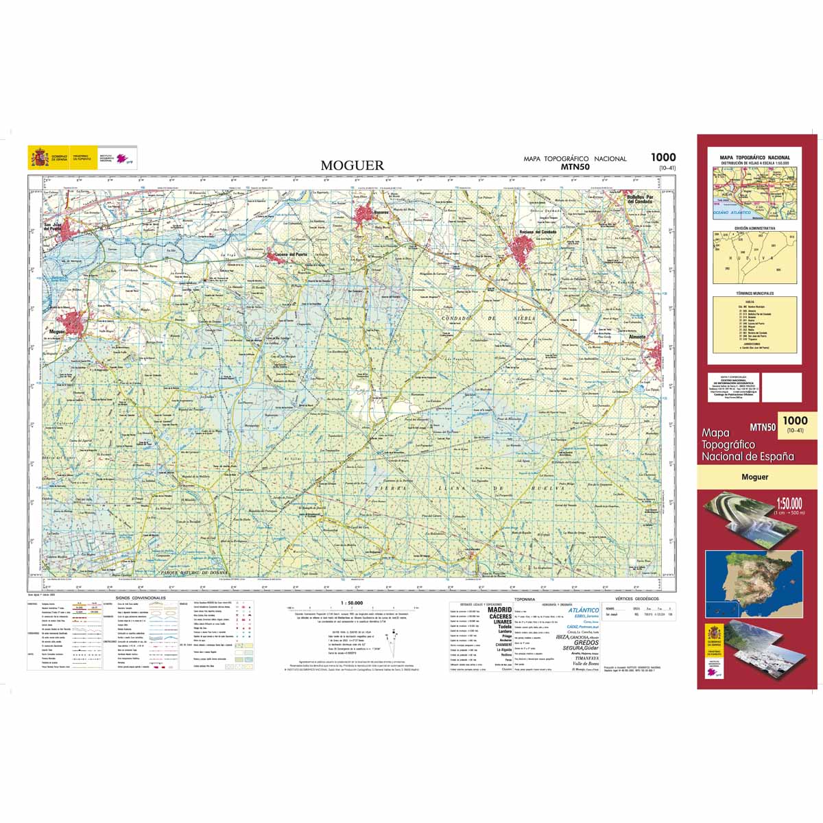 Online bestellen: Topografische kaart 1000 MT50 Moguer | CNIG - Instituto Geográfico Nacional1