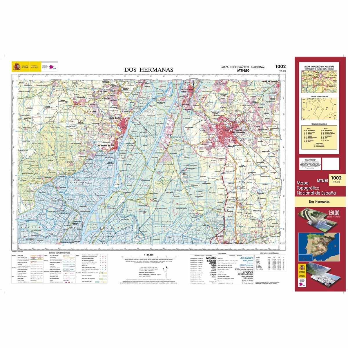 Online bestellen: Topografische kaart 1002 MT50 Dos Hermanas | CNIG - Instituto Geográfico Nacional1