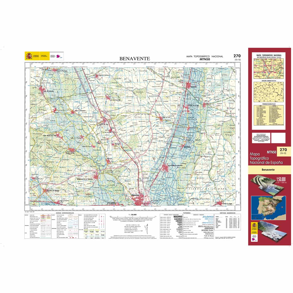 Online bestellen: Topografische kaart 270 MT50 Benavente | CNIG - Instituto Geográfico Nacional1