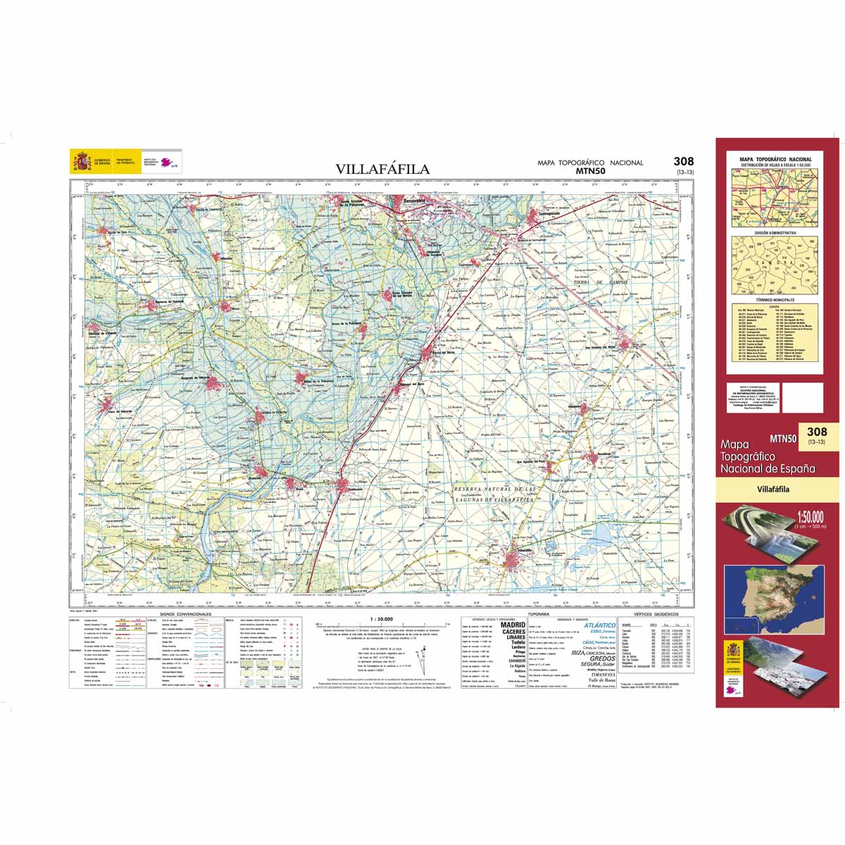 Online bestellen: Topografische kaart 308 MT50 Villafáfila | CNIG - Instituto Geográfico Nacional1