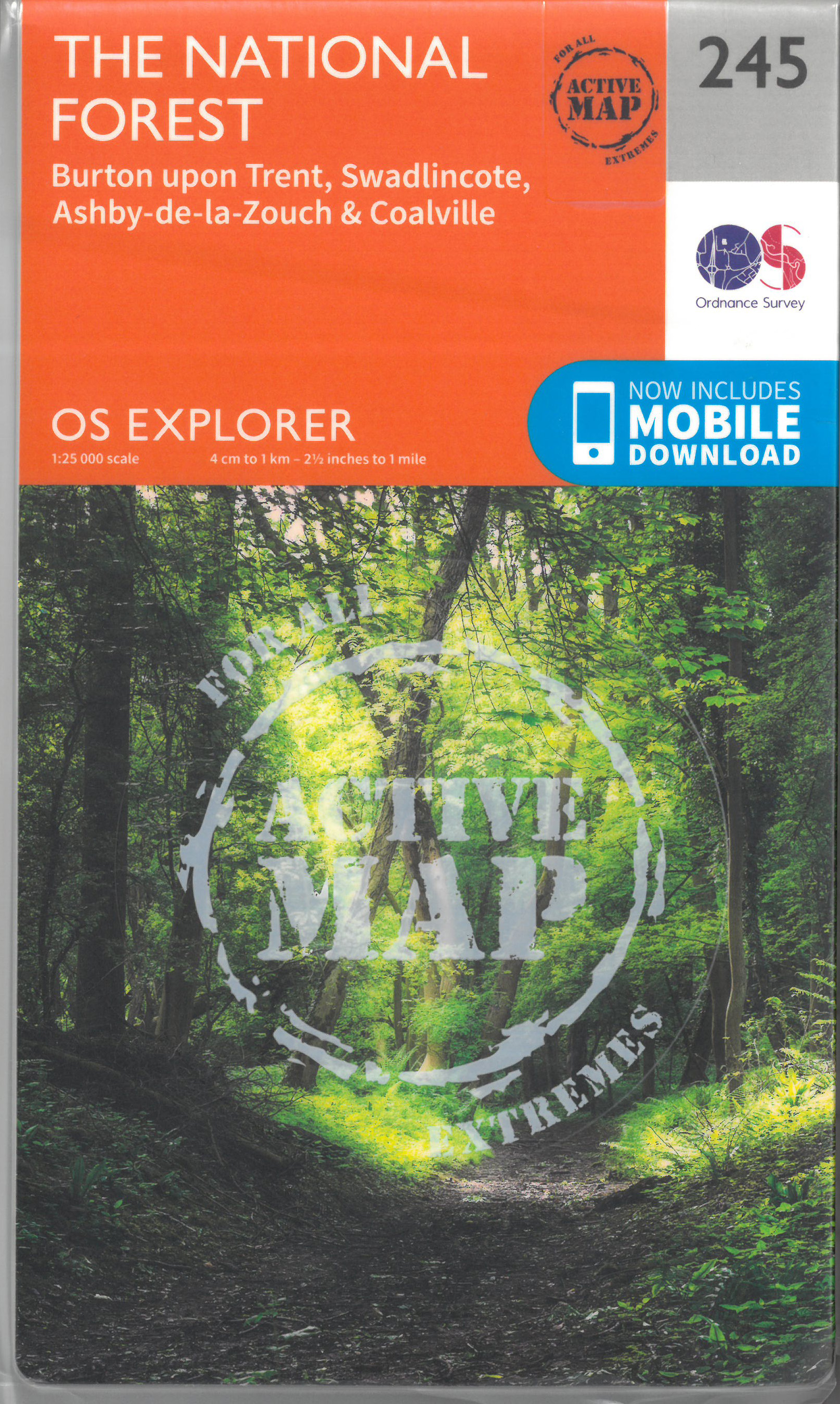 Online bestellen: Wandelkaart - Topografische kaart 245 OS Explorer Map | Active The National Forestr | Ordnance Survey