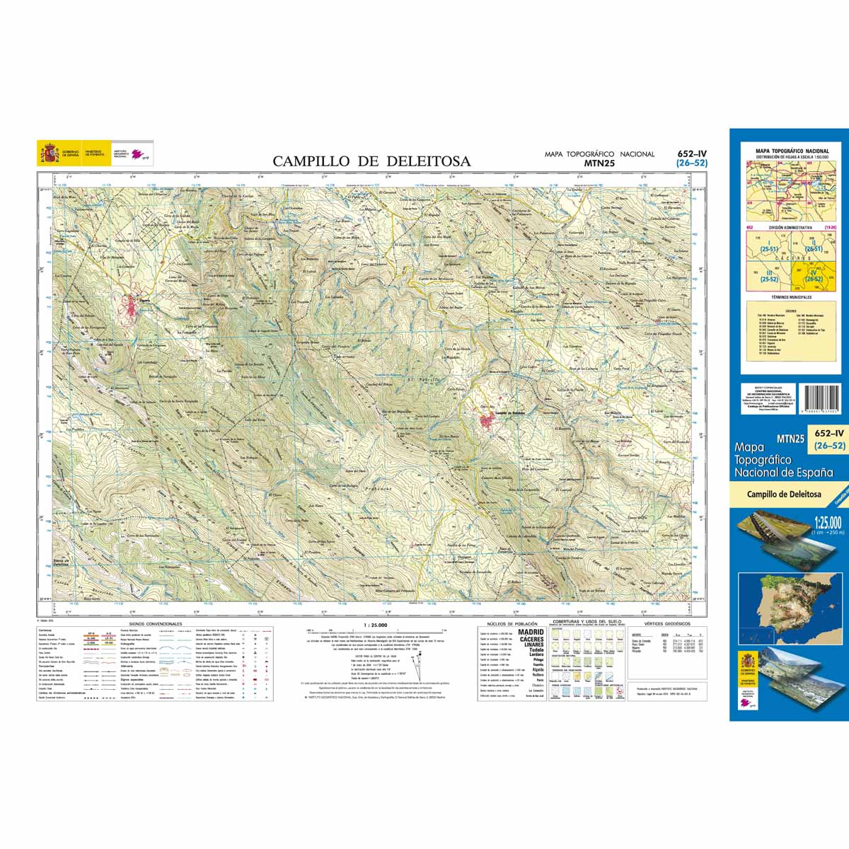 Online bestellen: Topografische kaart 652-IV Campillo de Deleitosa | CNIG - Instituto Geográfico Nacional1