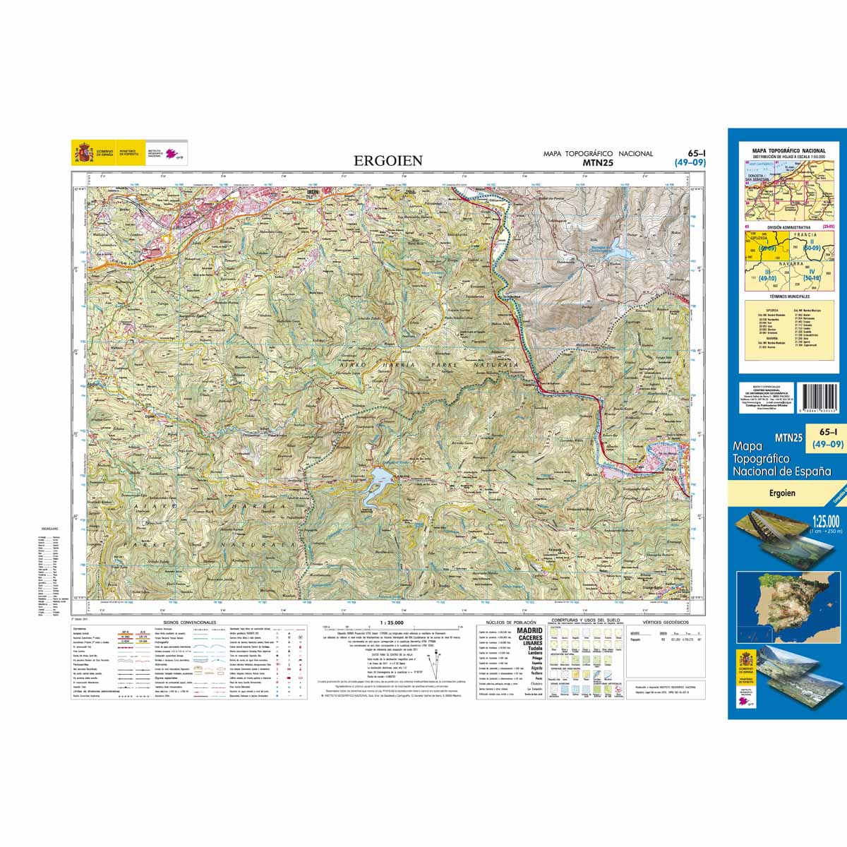 Online bestellen: Topografische kaart 65-I Ergoien | CNIG - Instituto Geográfico Nacional1