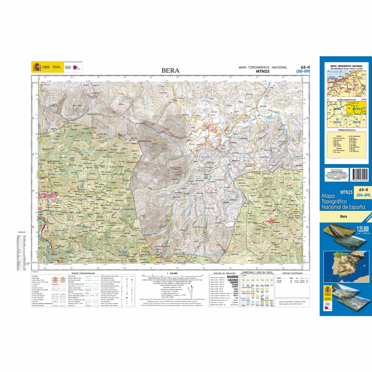 Online bestellen: Topografische kaart 65-II Bera / Vera de Bidasoa | CNIG - Instituto Geográfico Nacional1