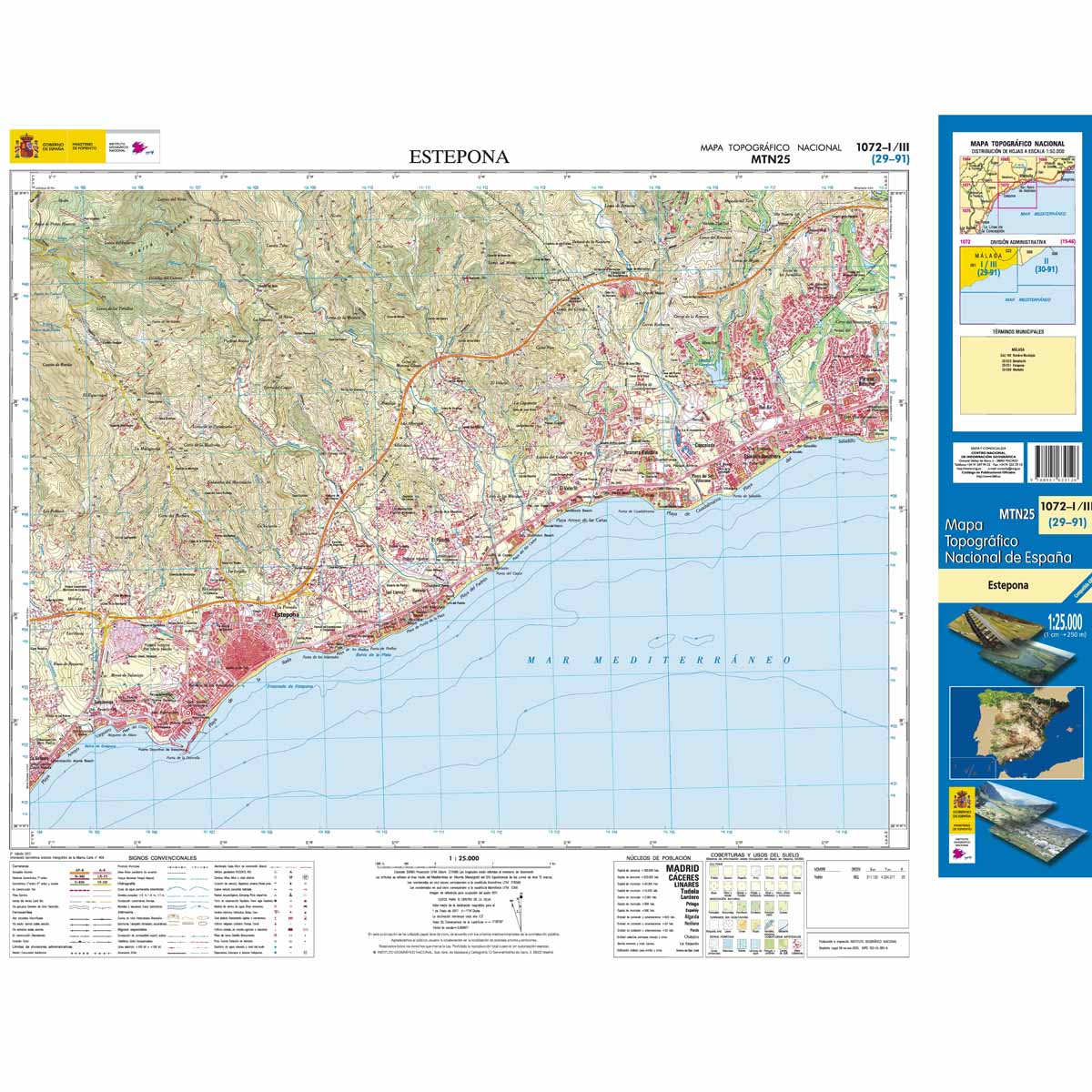 Online bestellen: Topografische kaart 1072-I/III Estepona | CNIG - Instituto Geográfico Nacional1