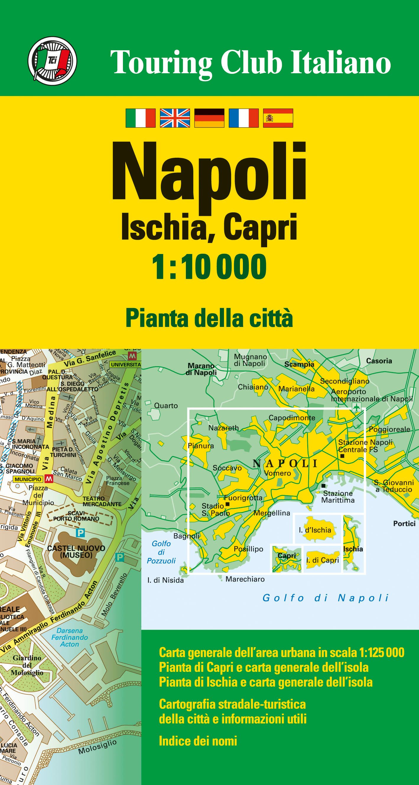 Online bestellen: Stadsplattegrond Napoli - Napels | Touring Club Italiano