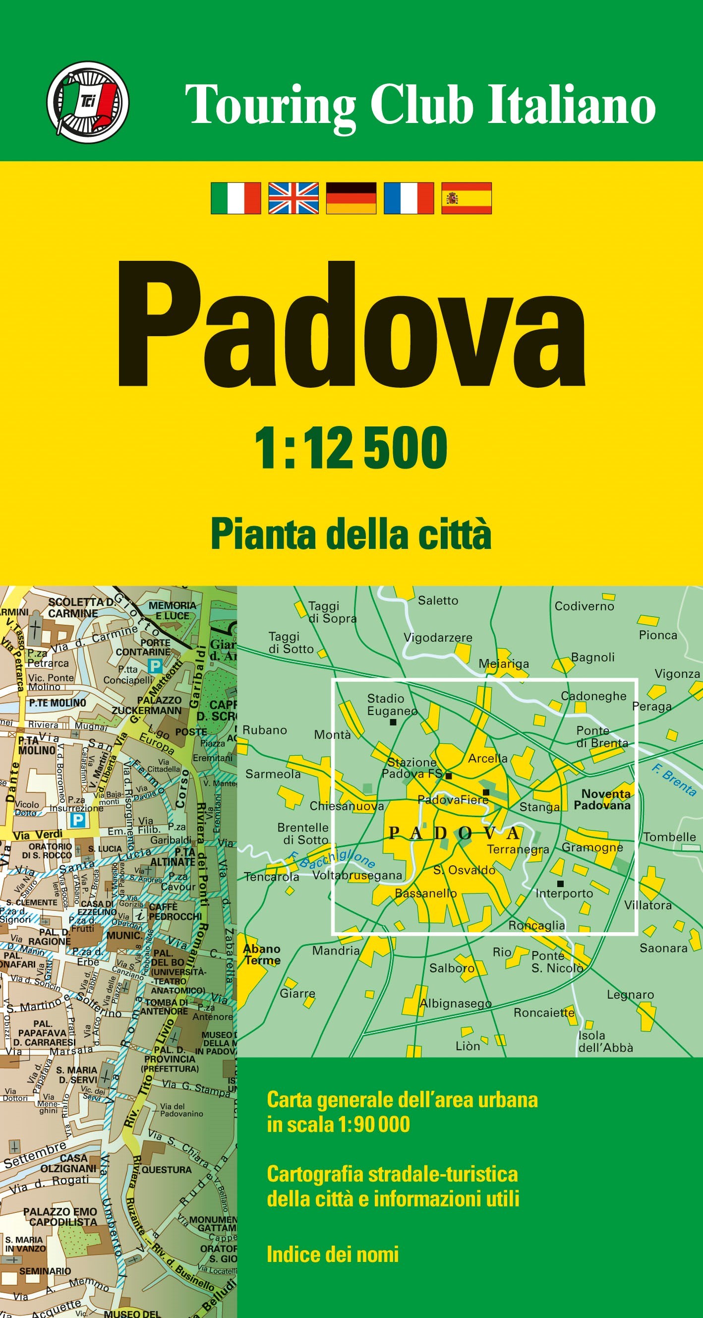 Online bestellen: Stadsplattegrond Padova | Touring Club Italiano