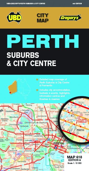 Online bestellen: Stadsplattegrond 618 Perth City & Suburbs | UBD Gregory's