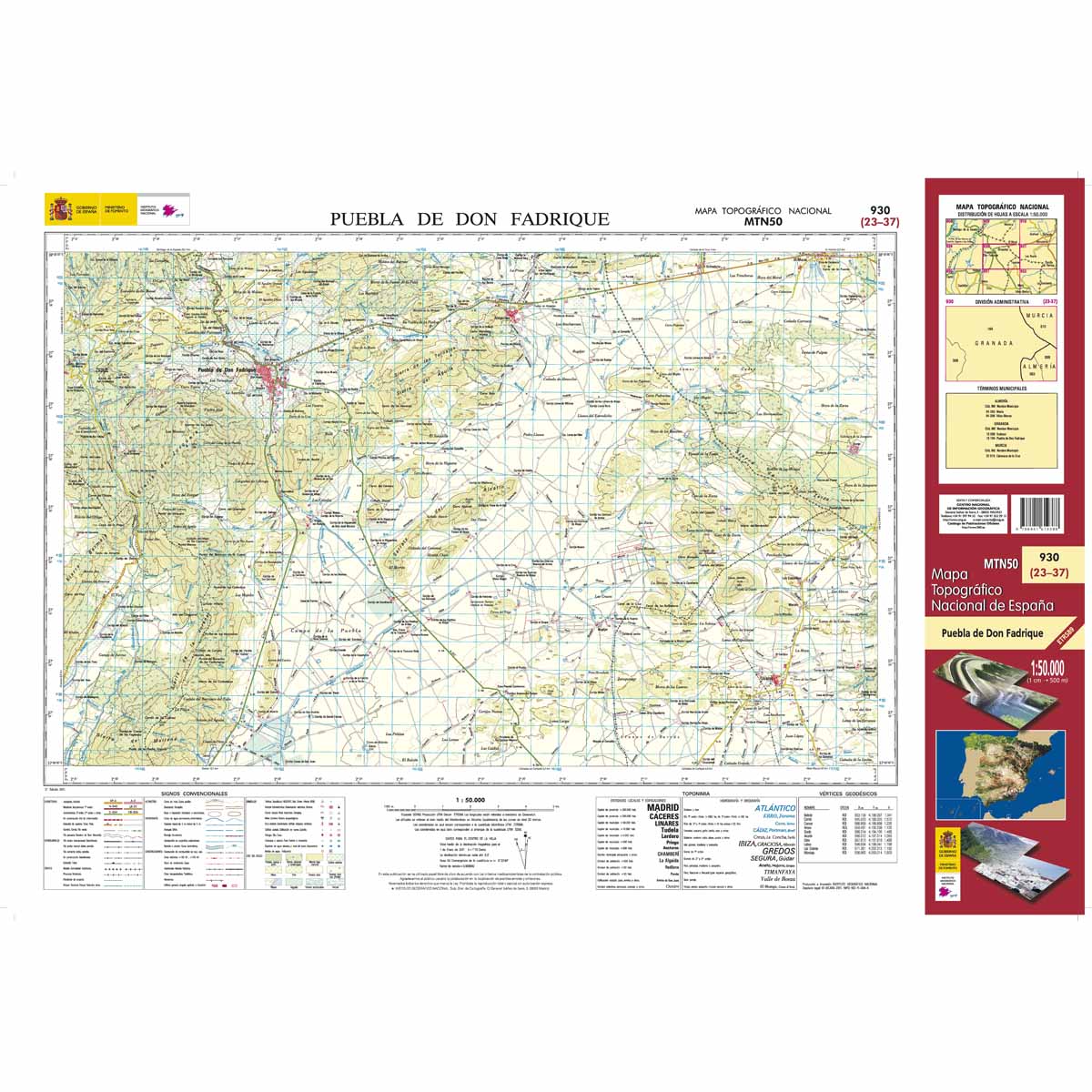 Online bestellen: Topografische kaart 930 MT50 Puebla de Don Fadrique | CNIG - Instituto Geográfico Nacional1