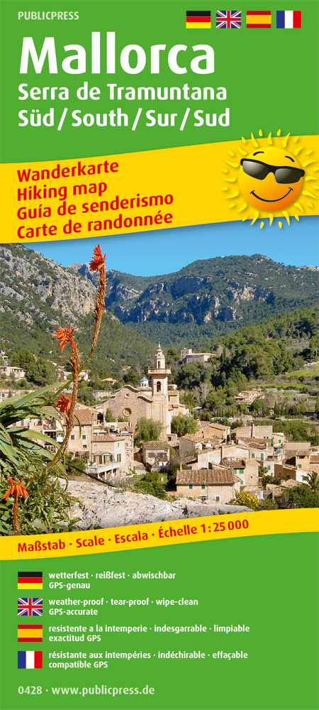 Online bestellen: Wandelkaart 428 Mallorca Serra de Tramuntana Zuid | Publicpress