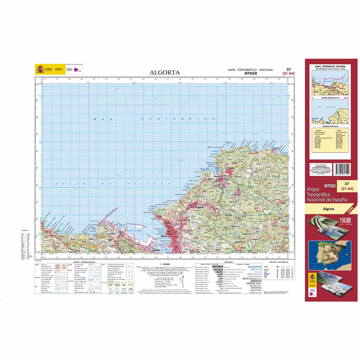 Online bestellen: Topografische kaart 37 MT50 Algorta | CNIG - Instituto Geográfico Nacional1