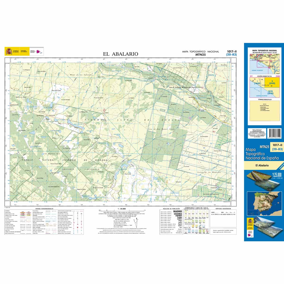 Online bestellen: Topografische kaart 1017-II El Abalario | CNIG - Instituto Geográfico Nacional1