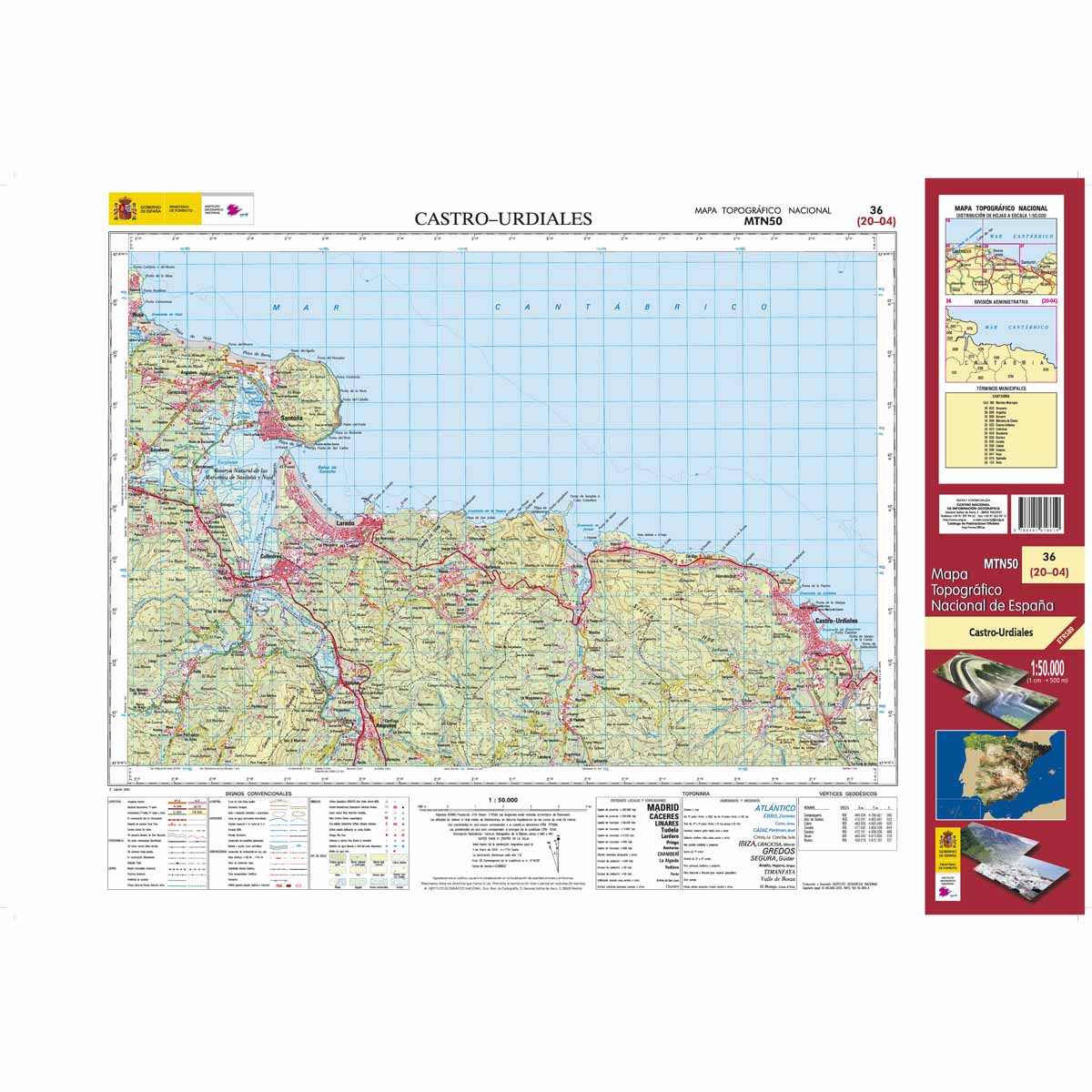 Online bestellen: Topografische kaart 36 MT50 Castro-Urdiales | CNIG - Instituto Geográfico Nacional1