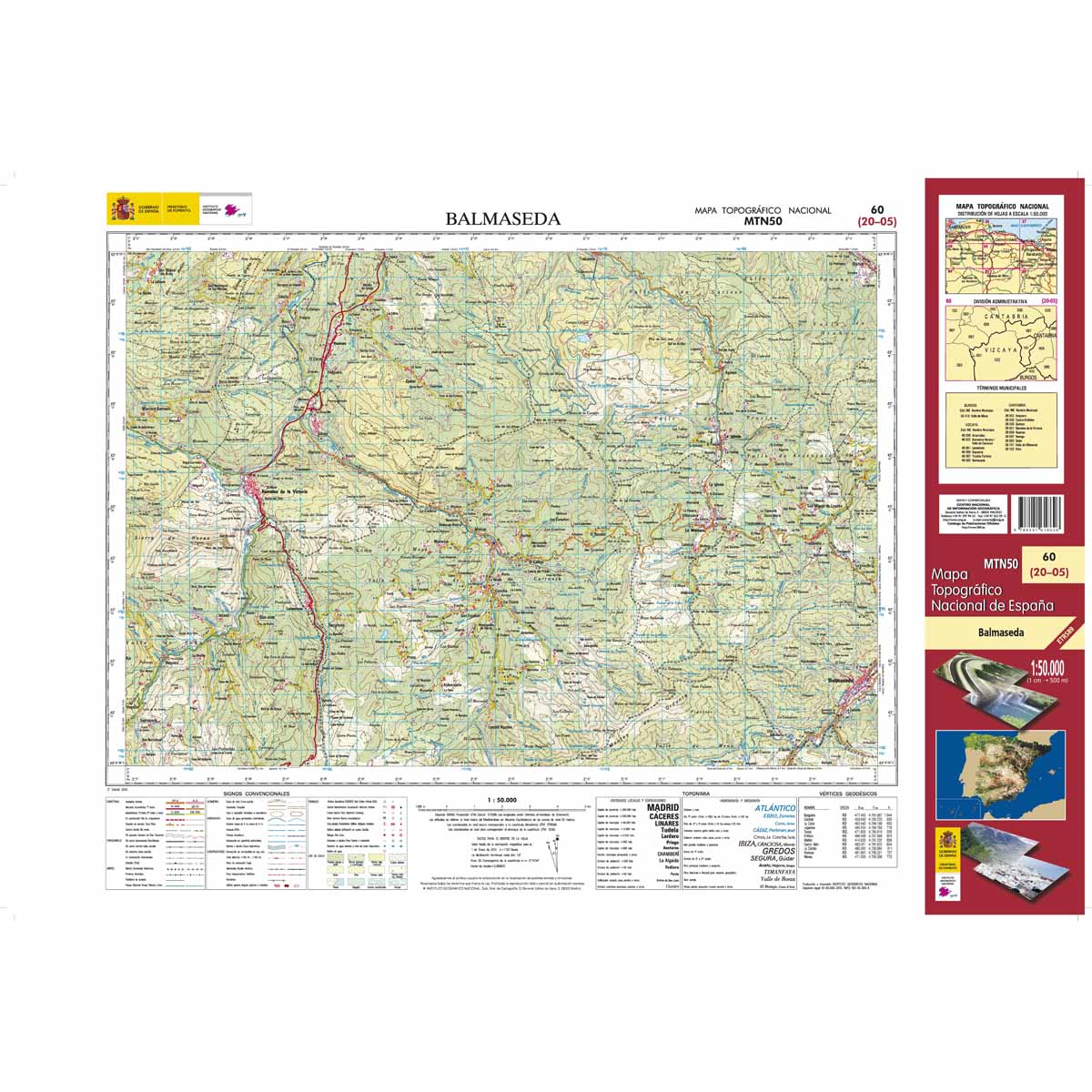 Online bestellen: Topografische kaart 60 MT50 Balmaseda | CNIG - Instituto Geográfico Nacional1