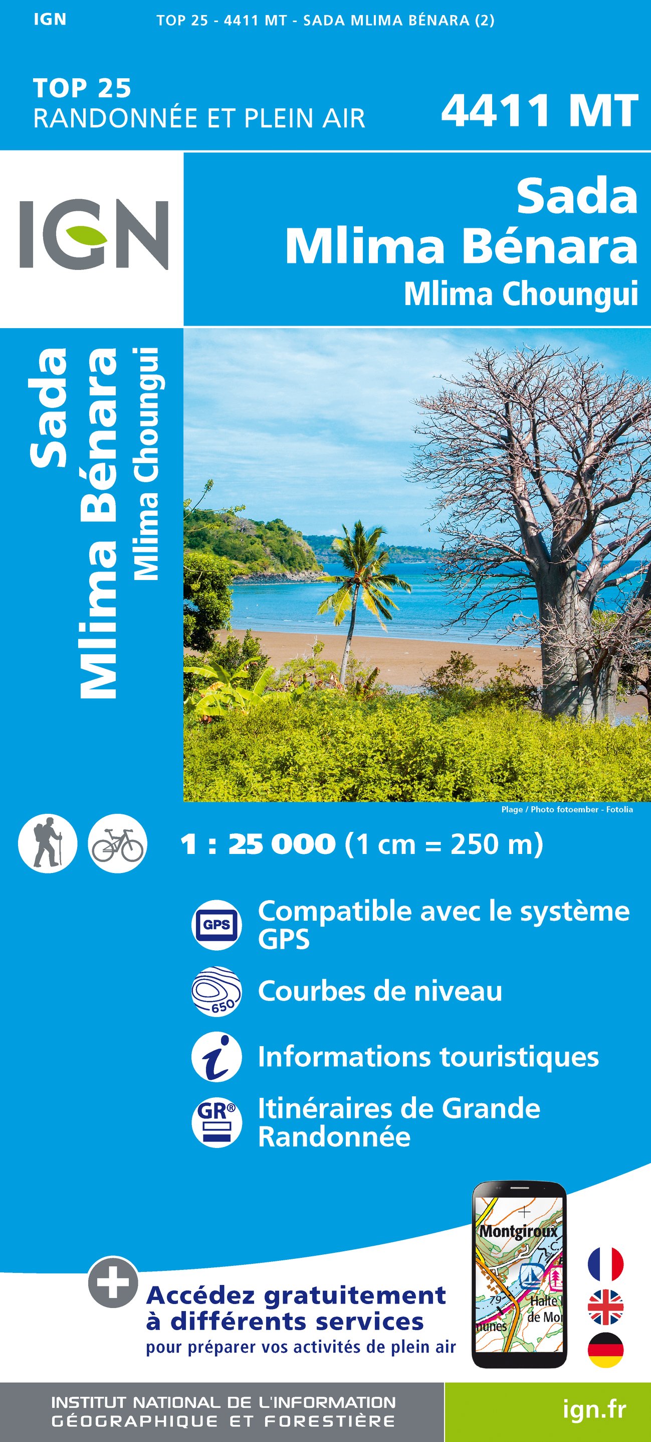 Online bestellen: Wandelkaart 4411MT Sada / Mlima Bénara / Mlima Choungui / Mayotte | IGN - Institut Géographique National