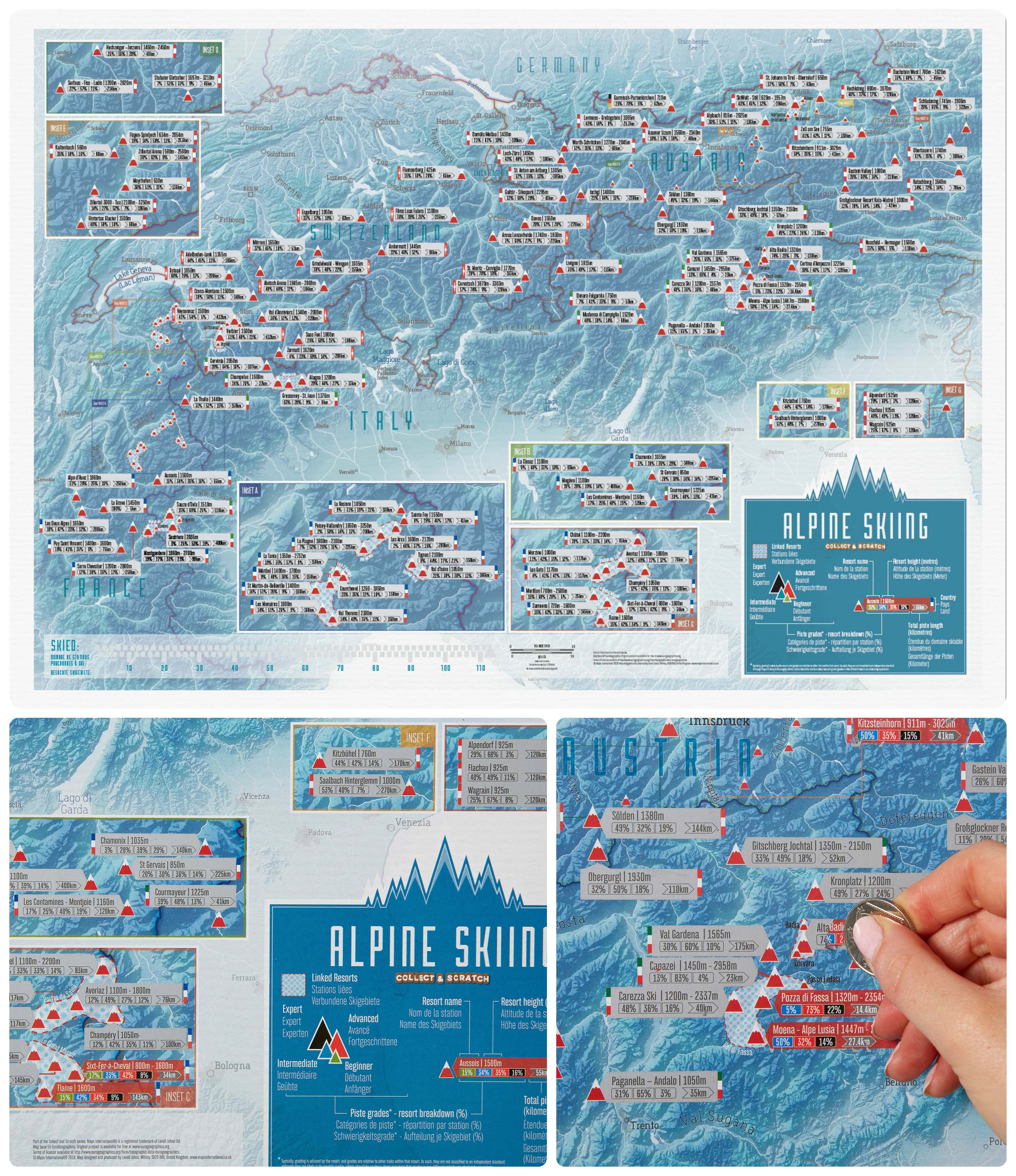 Scratch Map Alpine Skiing Collect & Scratch | Maps International