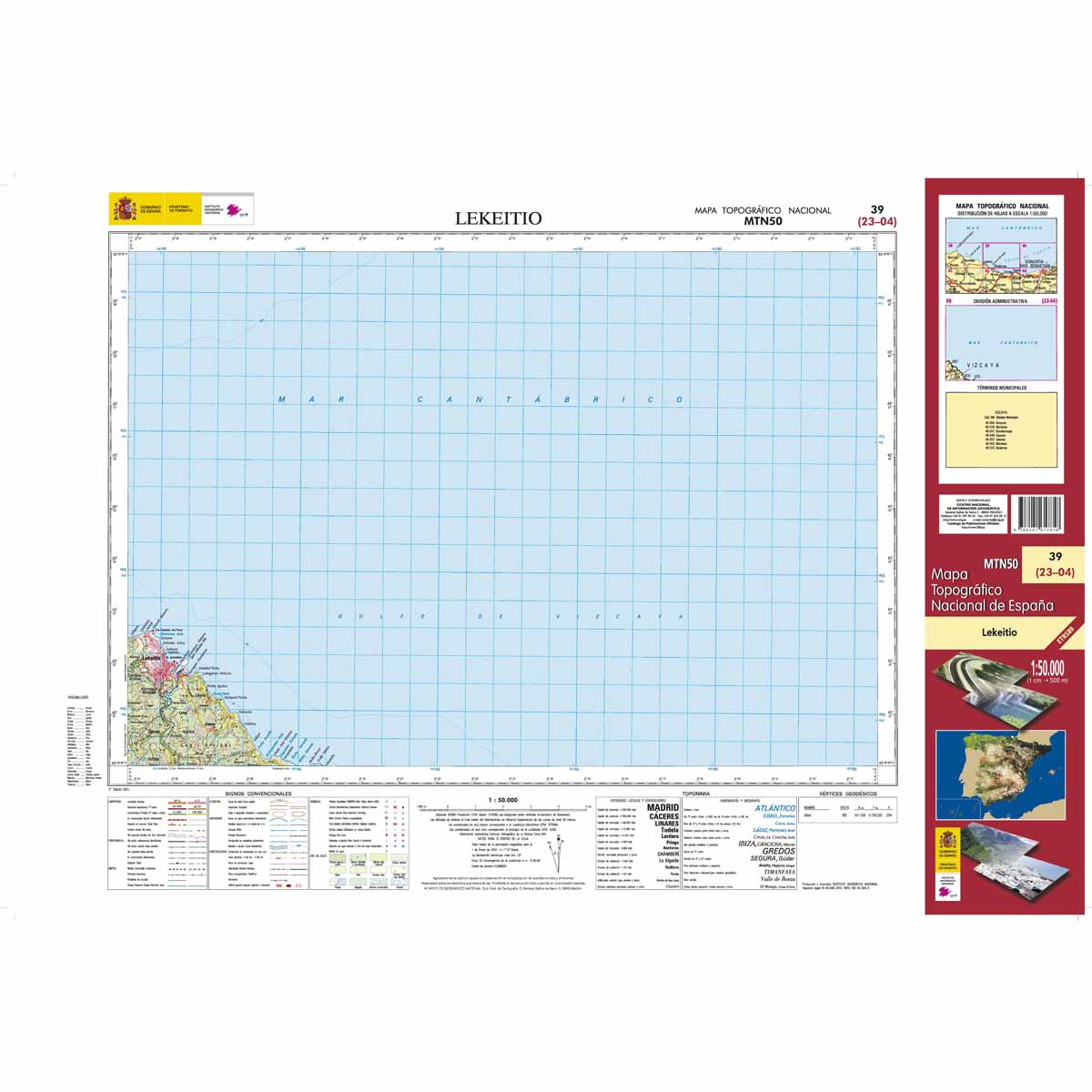 Online bestellen: Topografische kaart 39 MT50 Lekeitio | CNIG - Instituto Geográfico Nacional1