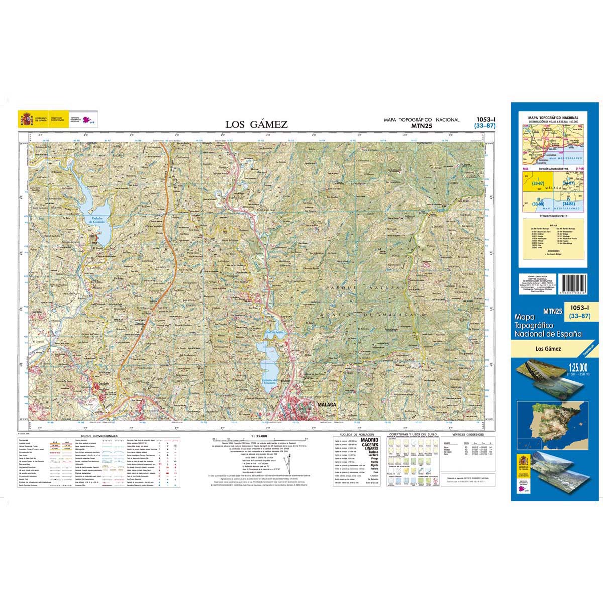 Online bestellen: Topografische kaart 1053-I Los Gamez | CNIG - Instituto Geográfico Nacional1