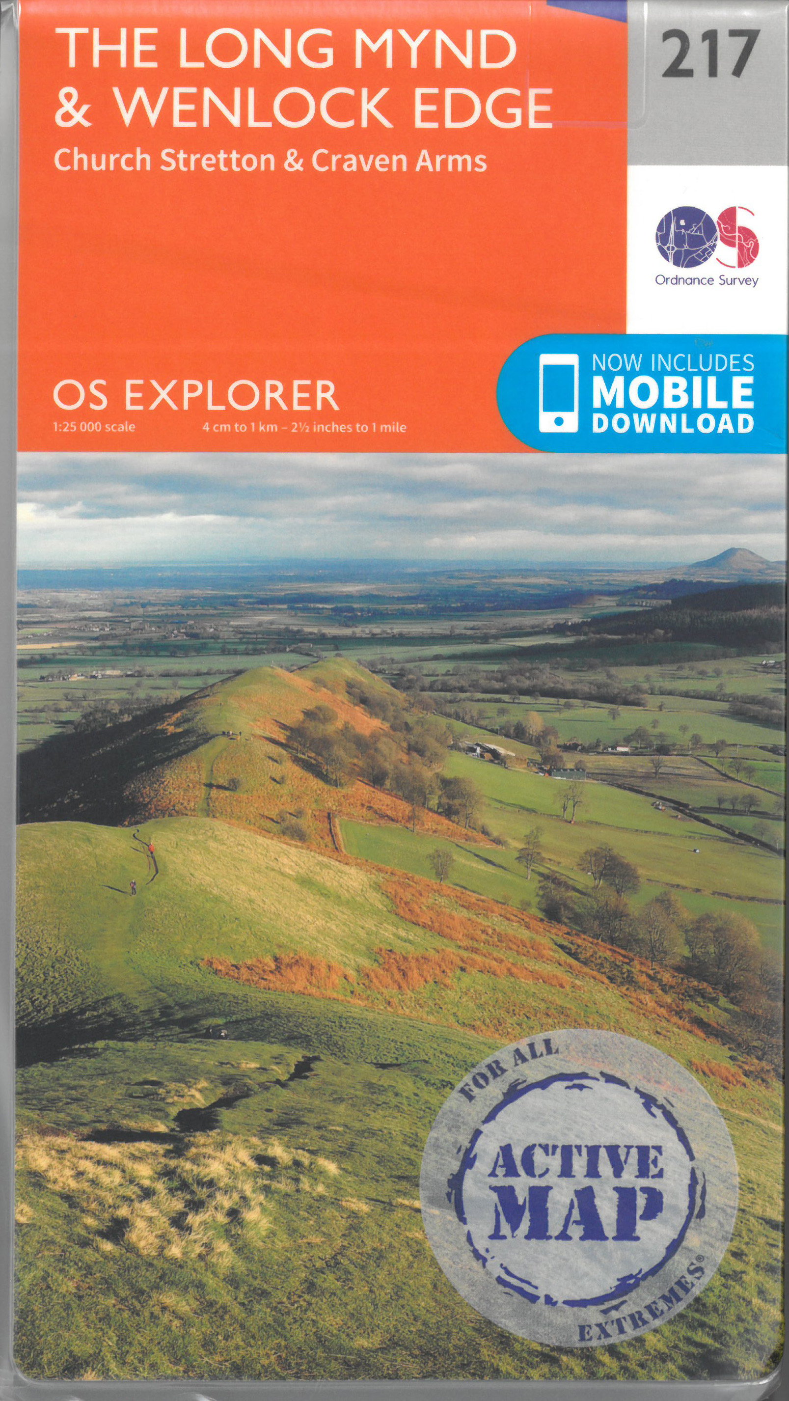 Online bestellen: Wandelkaart - Topografische kaart 217 OS Explorer Map | Active Long Mynd / Wenlock Edge | Ordnance Survey