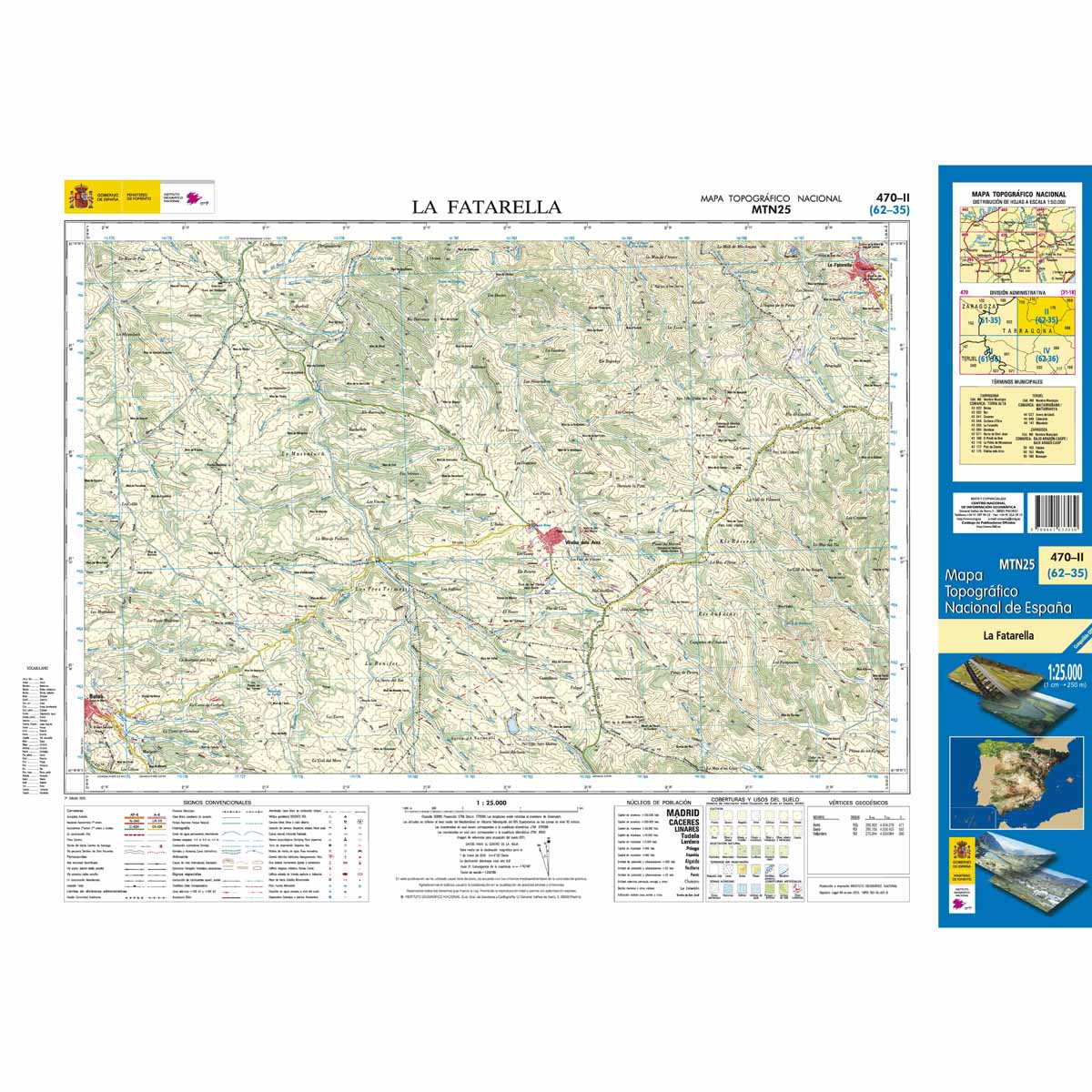 Online bestellen: Topografische kaart 470-II La Fatarella | CNIG - Instituto Geográfico Nacional1