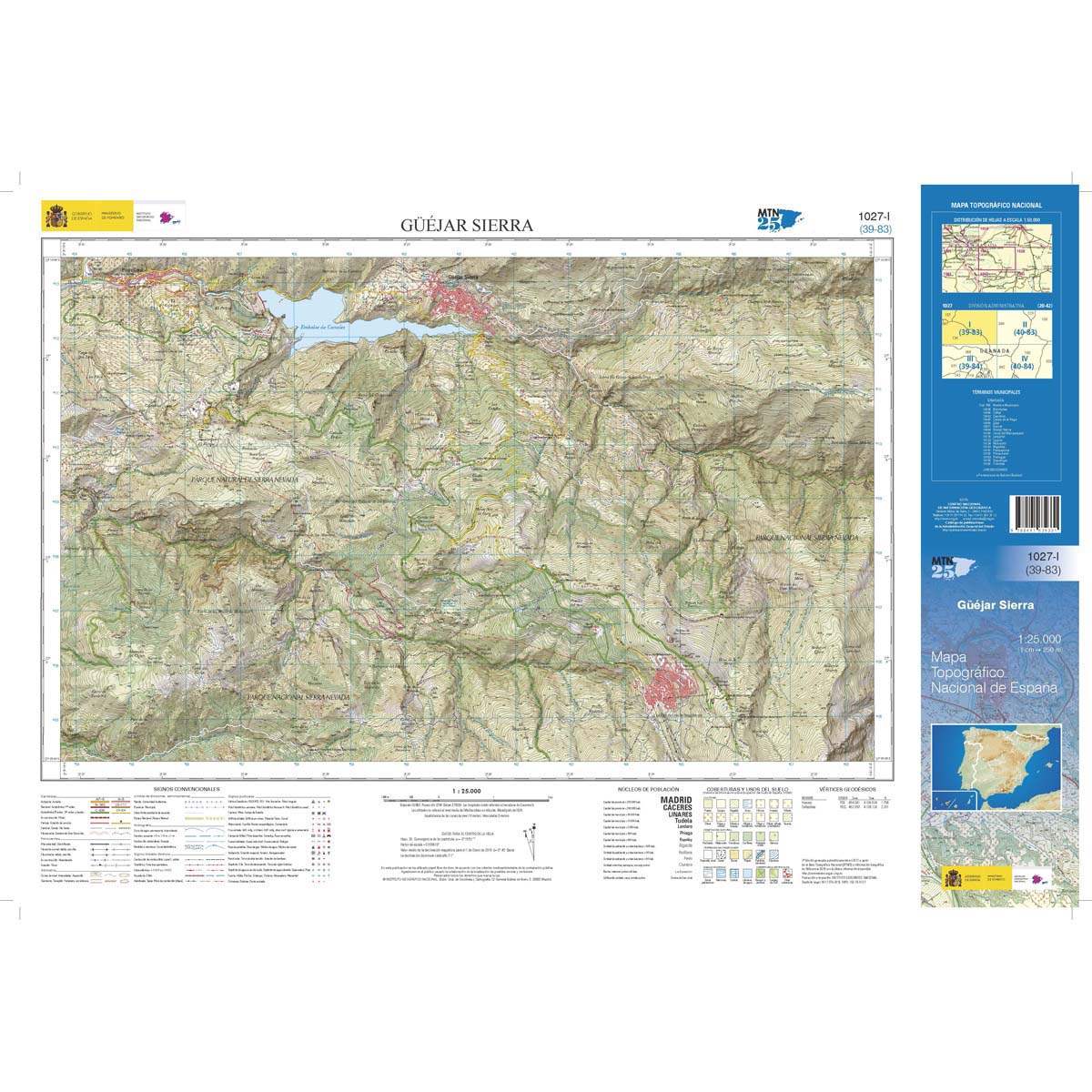 Online bestellen: Topografische kaart 1027-I Güéjar-Sierra | CNIG - Instituto Geográfico Nacional1