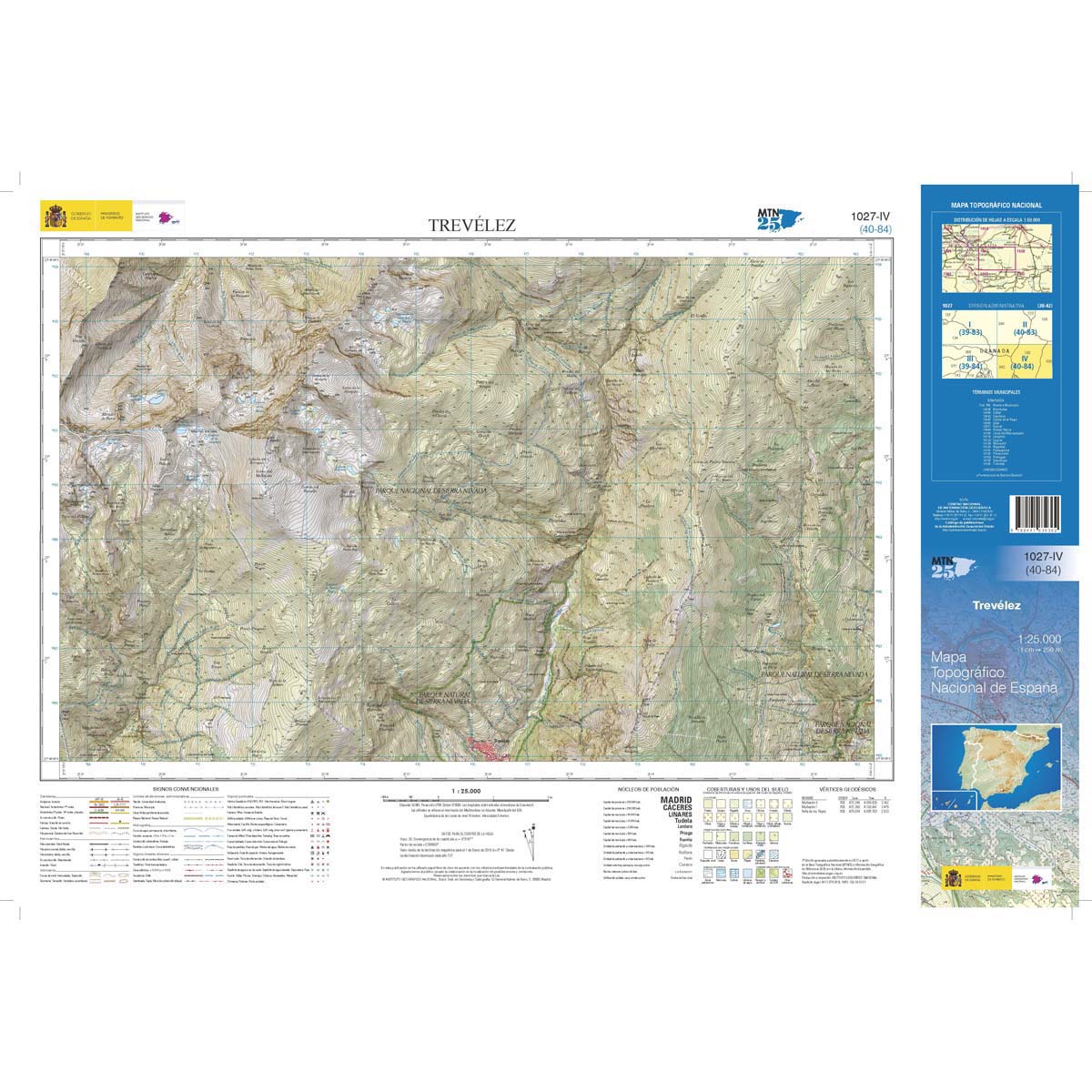 Online bestellen: Topografische kaart 1027-IV Trevélez | CNIG - Instituto Geográfico Nacional1