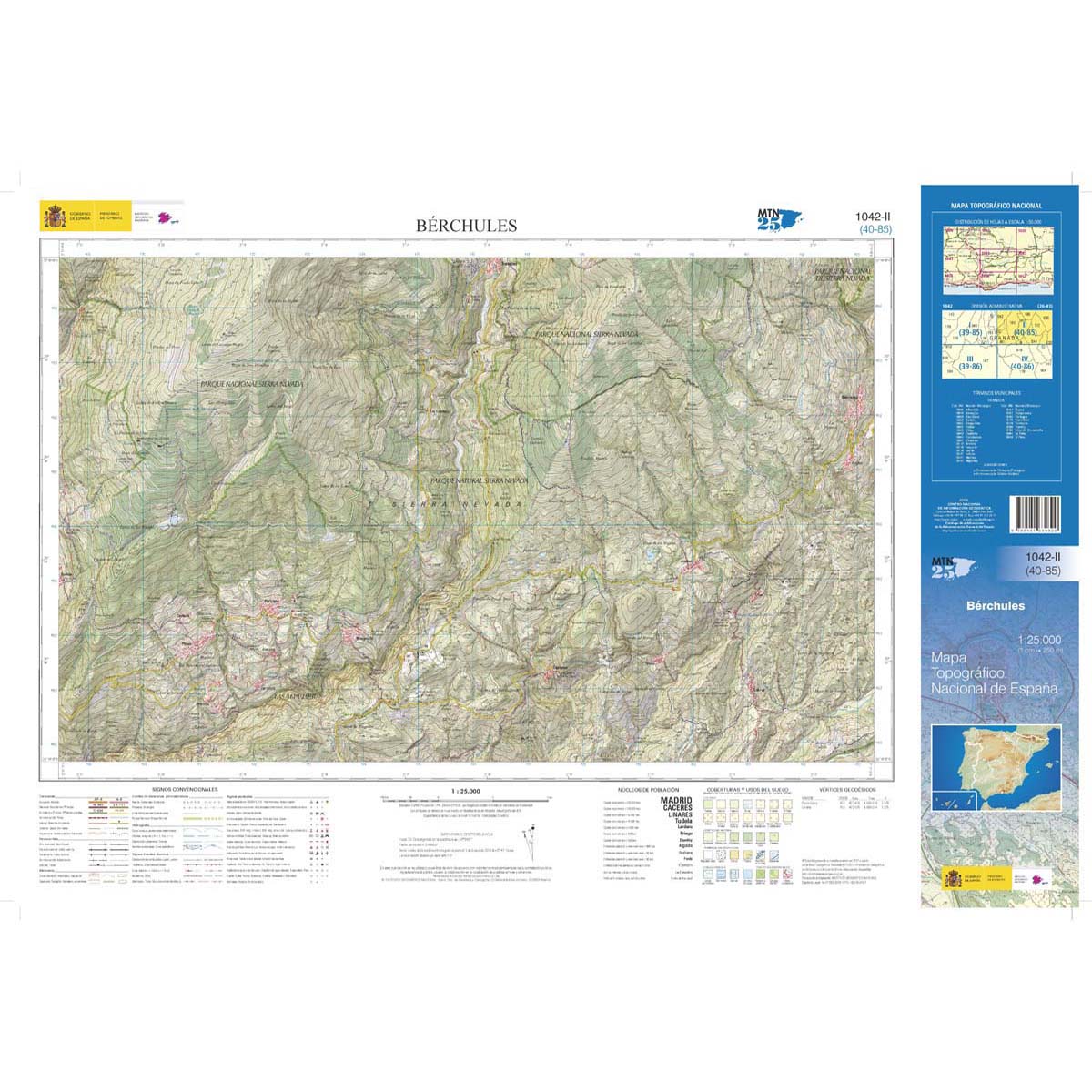 Online bestellen: Topografische kaart 1042-II Bérchules | CNIG - Instituto Geográfico Nacional1