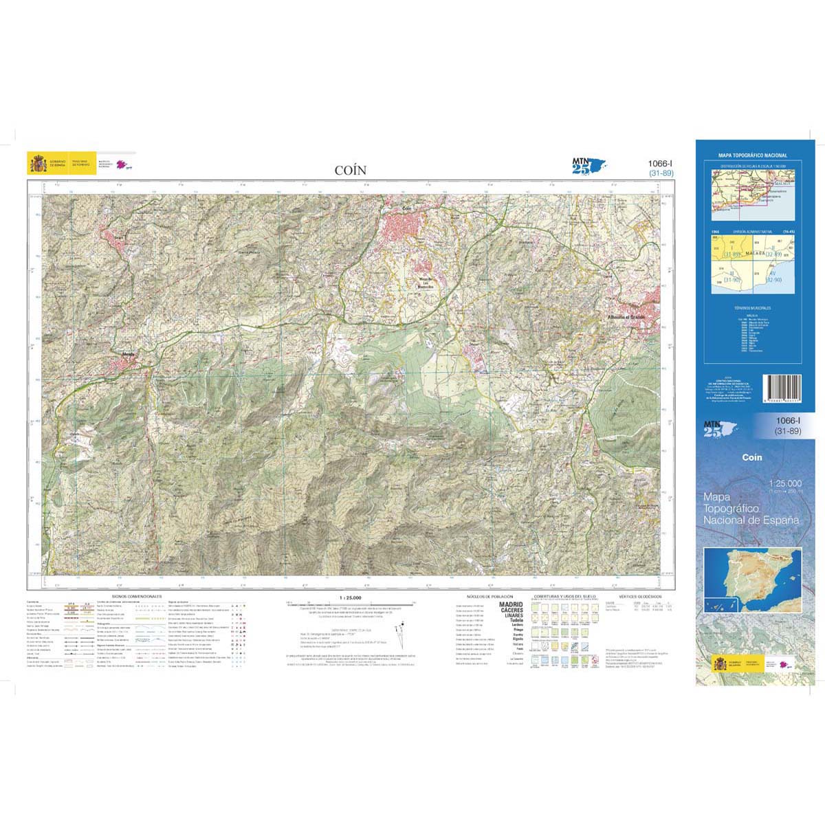 Online bestellen: Topografische kaart 1066-I Coín | CNIG - Instituto Geográfico Nacional1