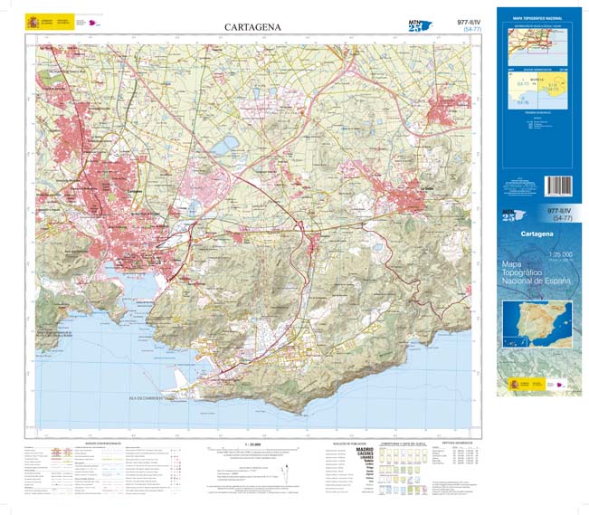 Online bestellen: Topografische kaart 977-II/IV Cartagena | CNIG - Instituto Geográfico Nacional1